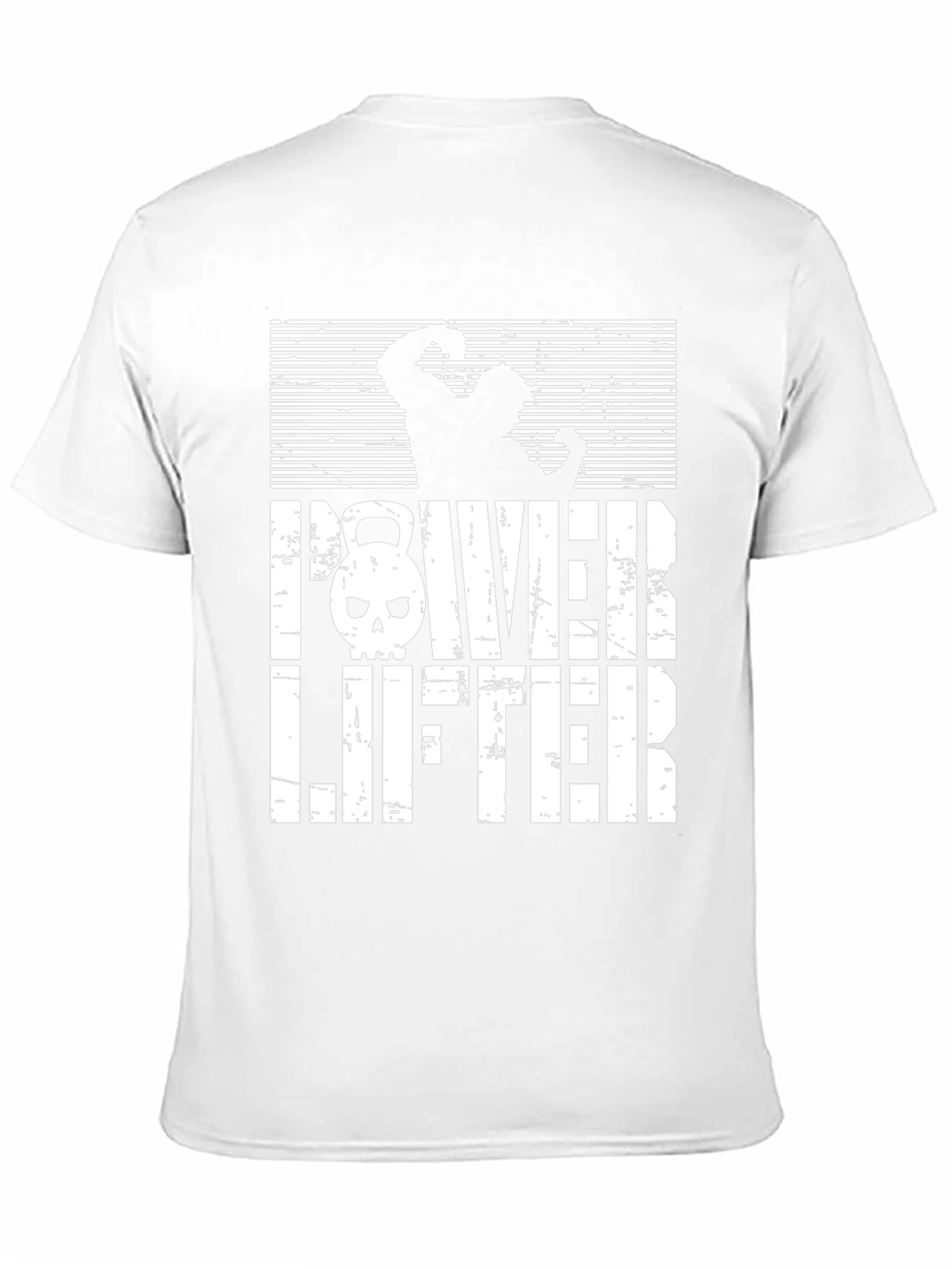 Powerlifter Skull Graphic T-Shirt - Gym Workout Tee