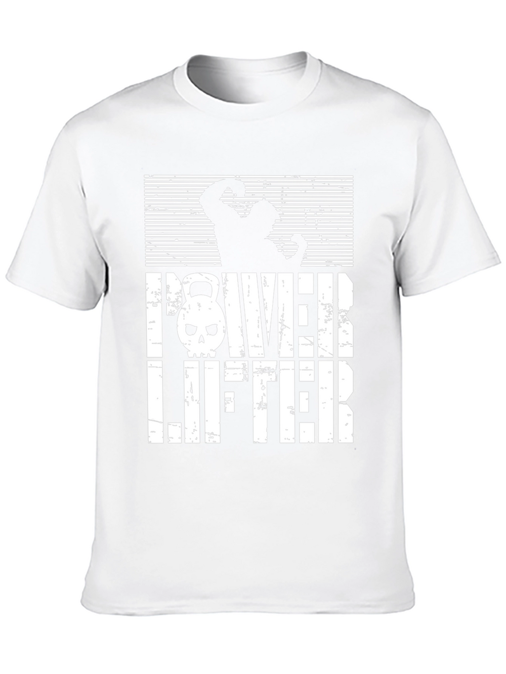 Powerlifter Skull Graphic T-Shirt - Gym Workout Tee