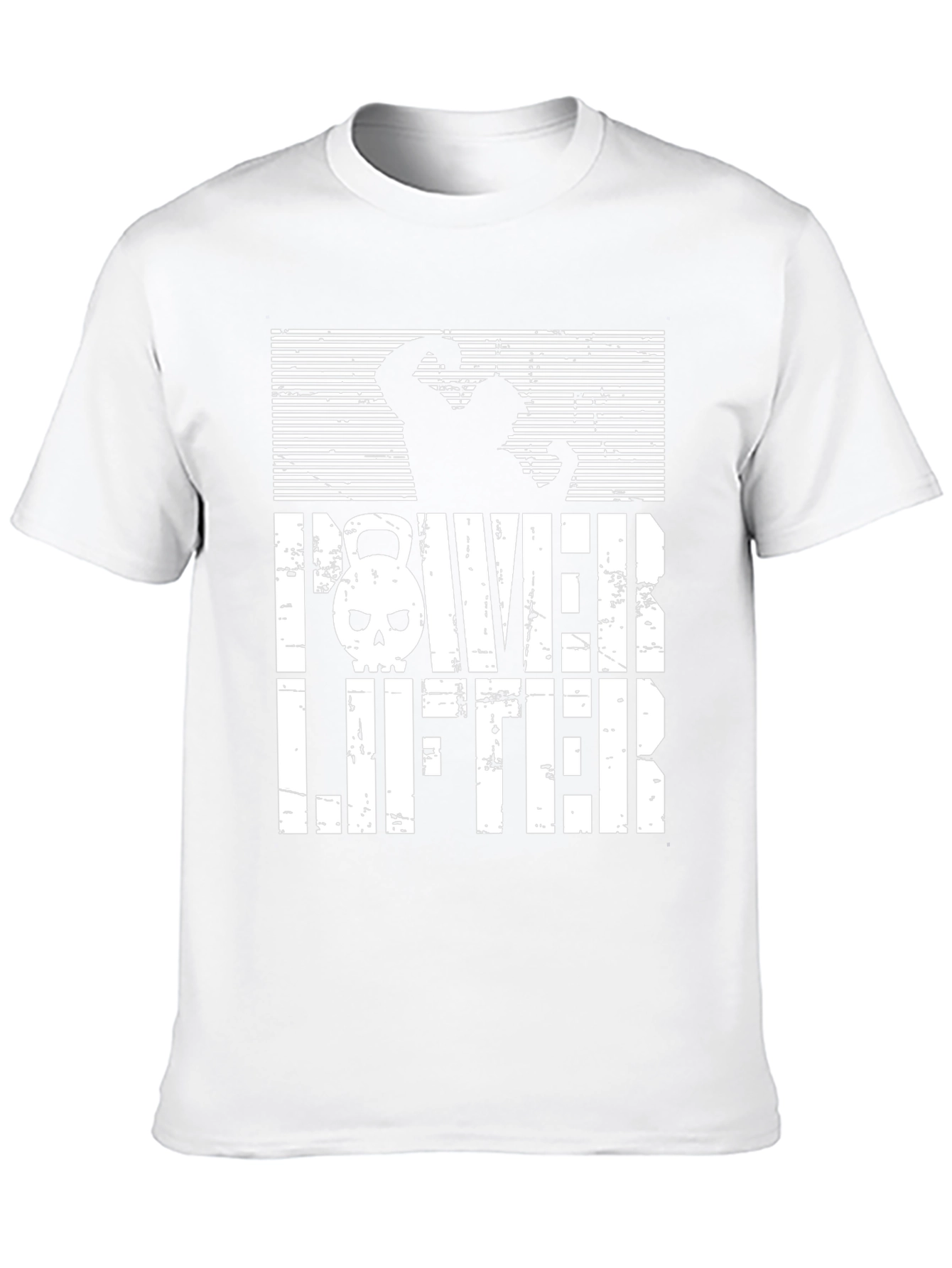 Powerlifter Skull Graphic T-Shirt - Gym Workout Tee