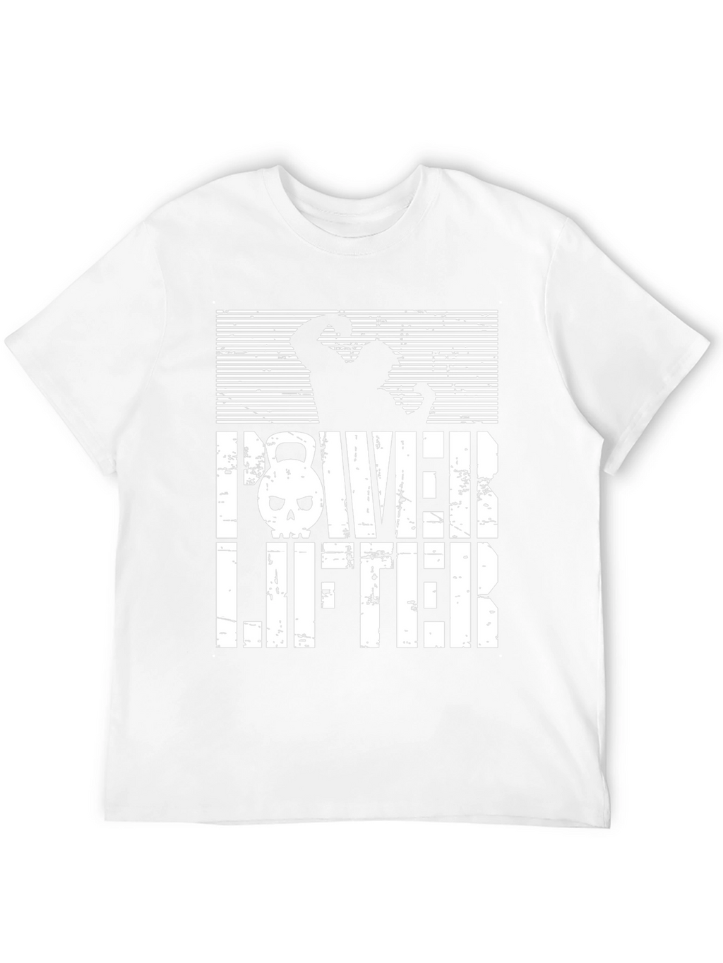 Powerlifter Skull Graphic T-Shirt - Gym Workout Tee