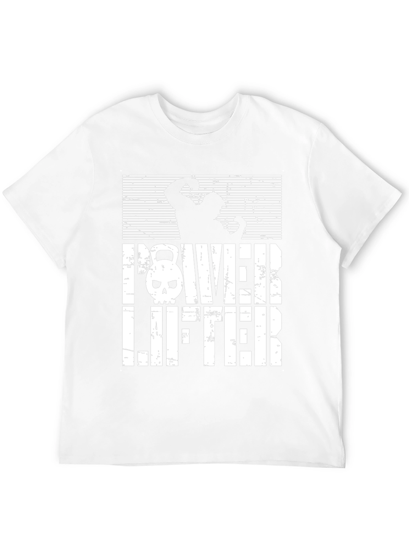 Powerlifter Skull Graphic T-Shirt - Gym Workout Tee