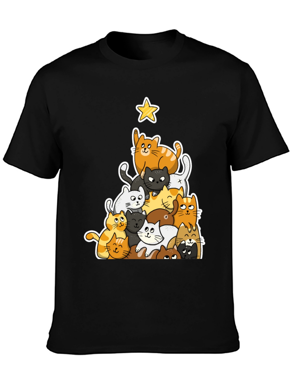 Cat Christmas Tree Graphic Tee