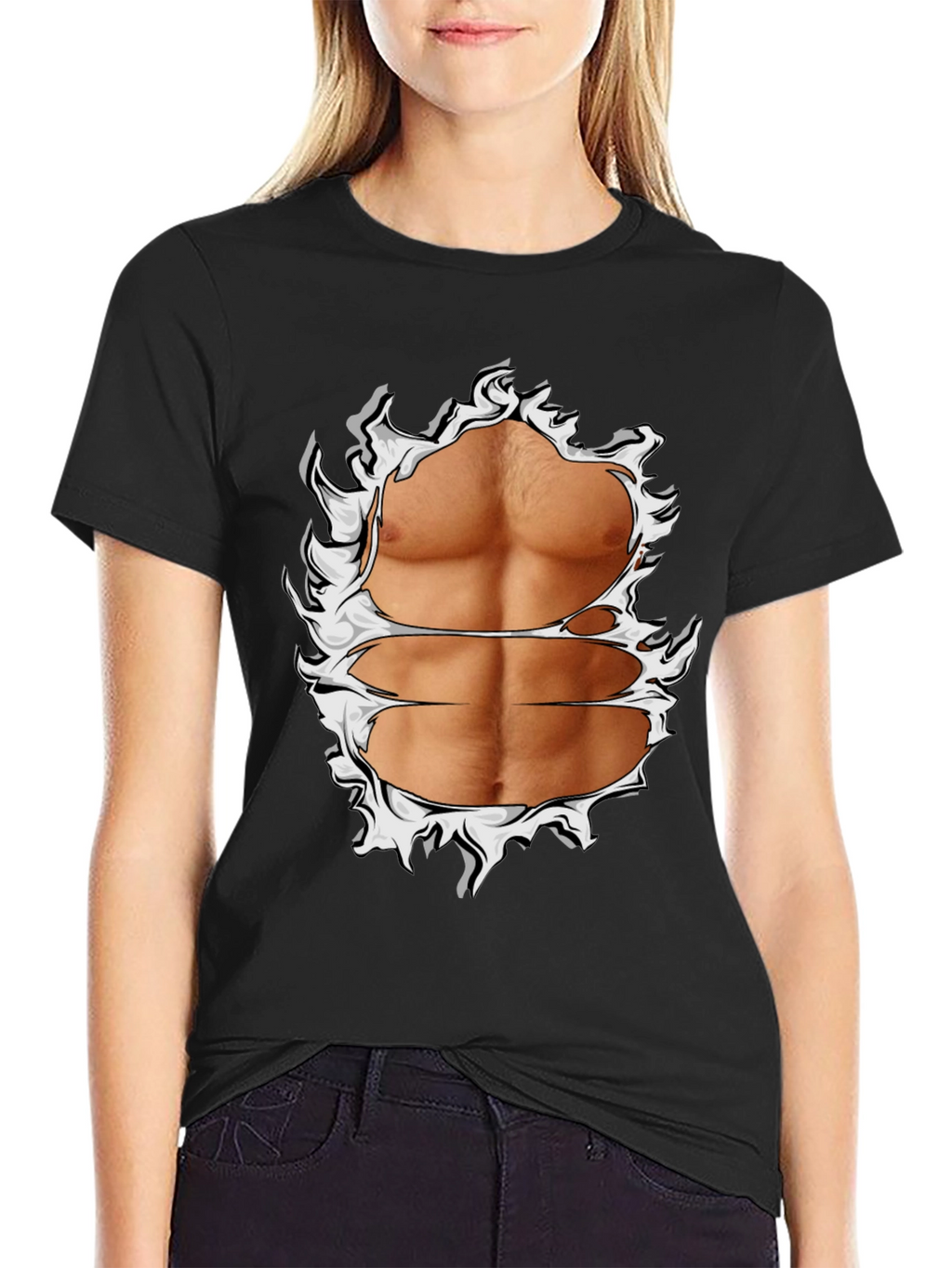 Ripped Abs Graphic T-Shirt