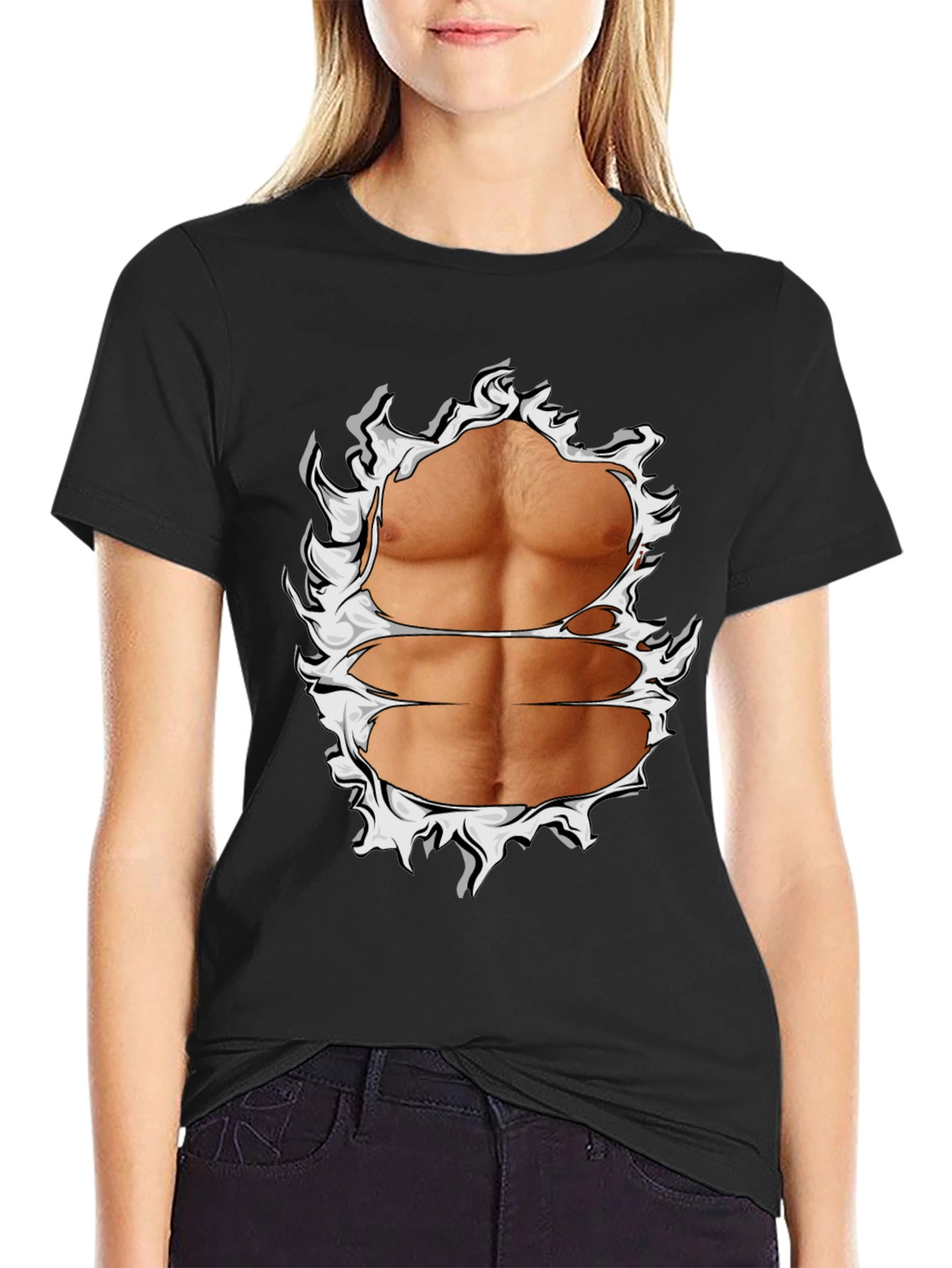 Ripped Abs Graphic T-Shirt