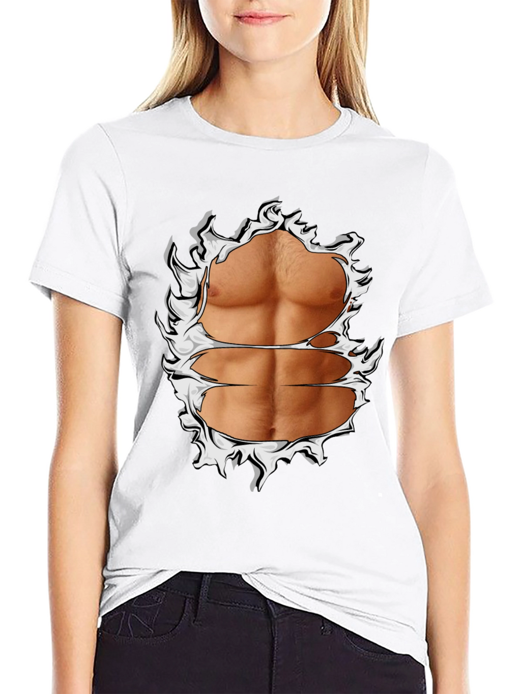 Ripped Abs Graphic T-Shirt