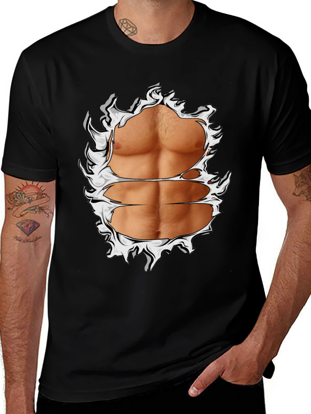 Ripped Abs Graphic T-Shirt