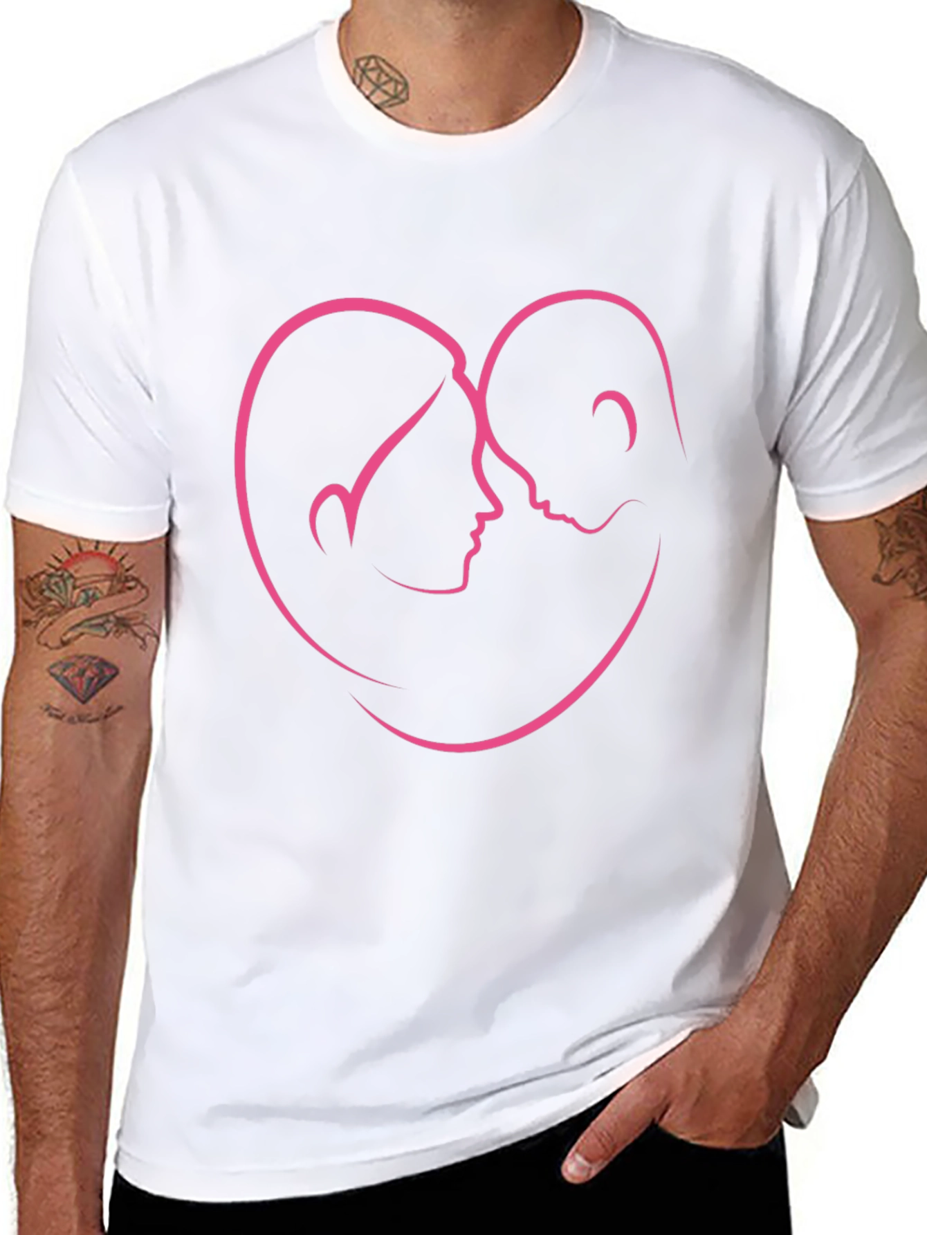 Love Heart Couple Outline T-Shirt