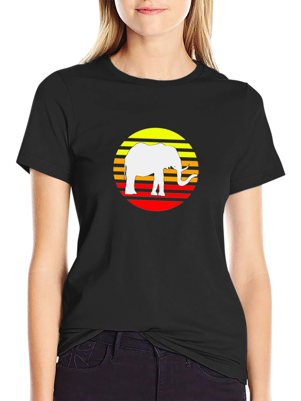Elephant Sunset Graphic Tee