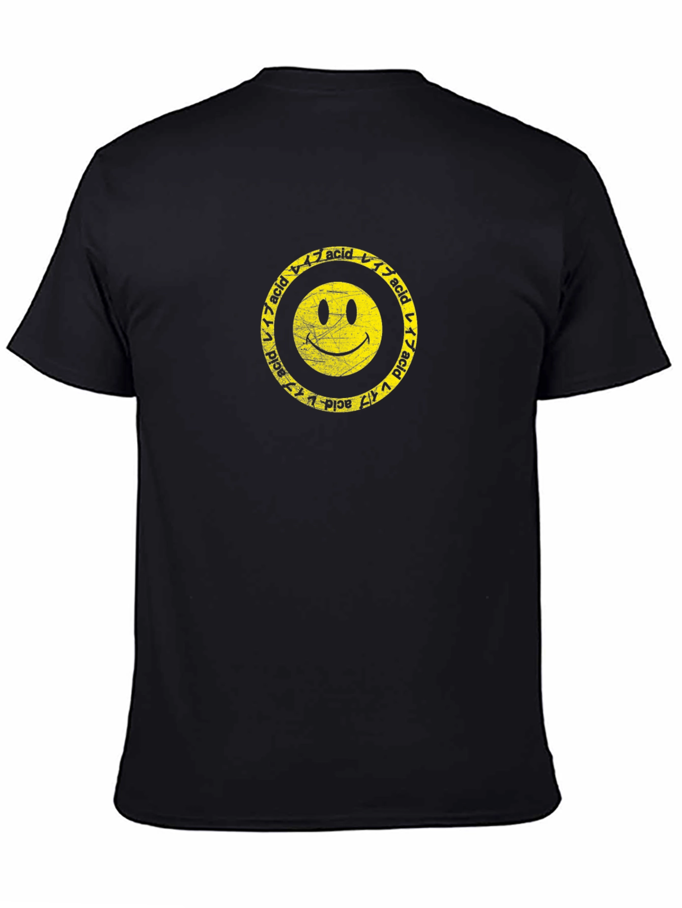 Acid Smiley Face Graphic Tee - Retro Style