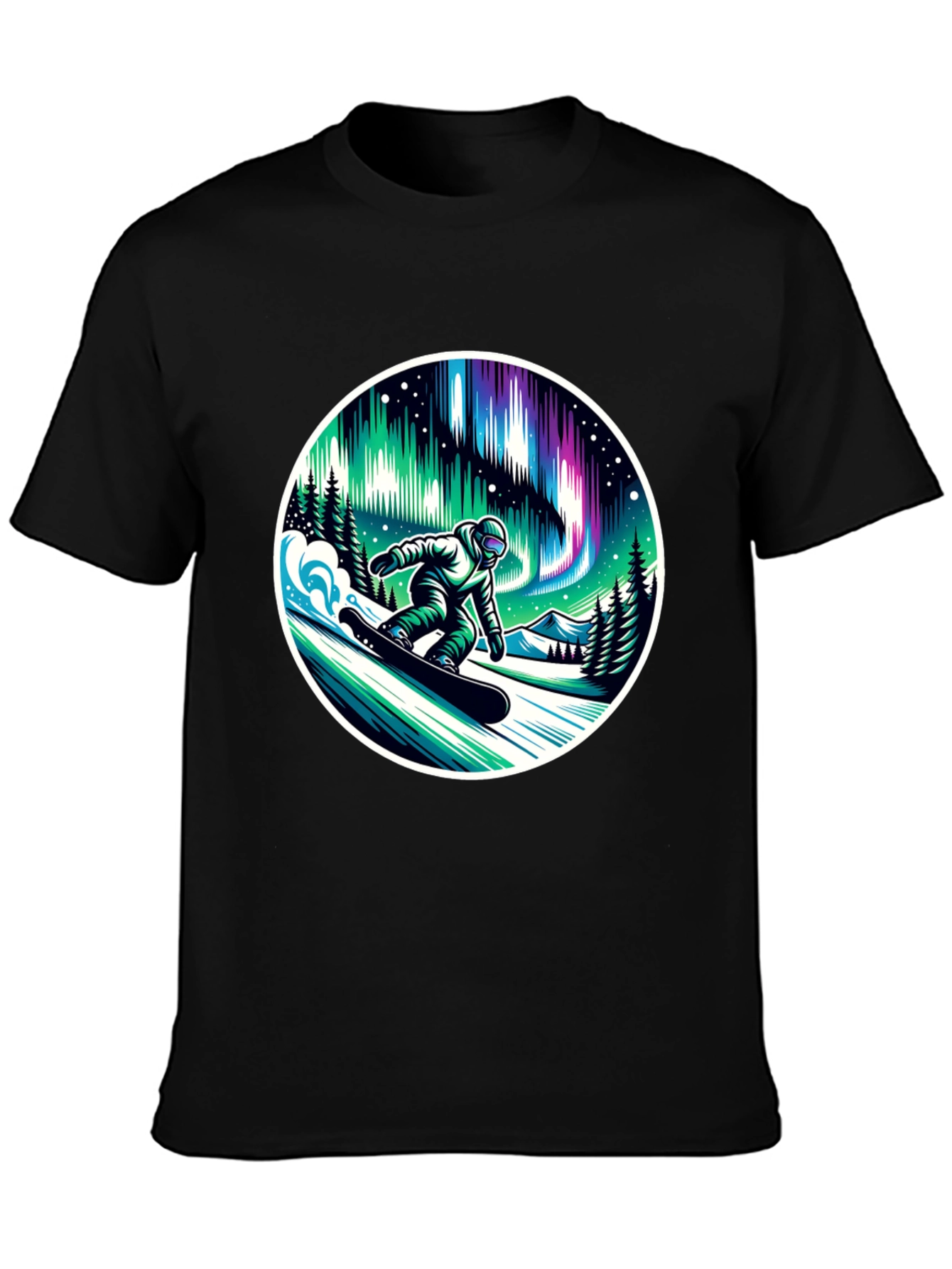 Aurora Snowboarder Graphic T-Shirt
