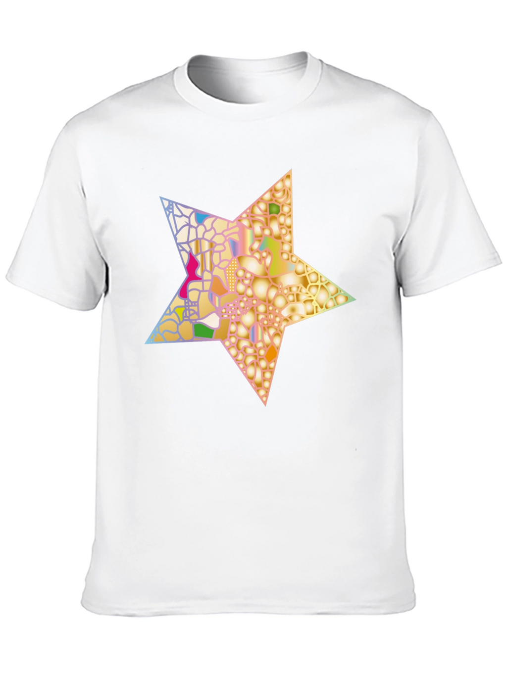 Abstract Star Graphic Tee - Stylish Mens Black T-Shirt