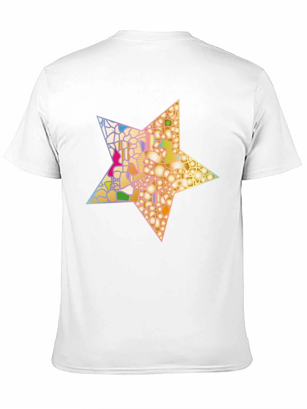 Abstract Star Graphic Tee - Stylish Mens Black T-Shirt