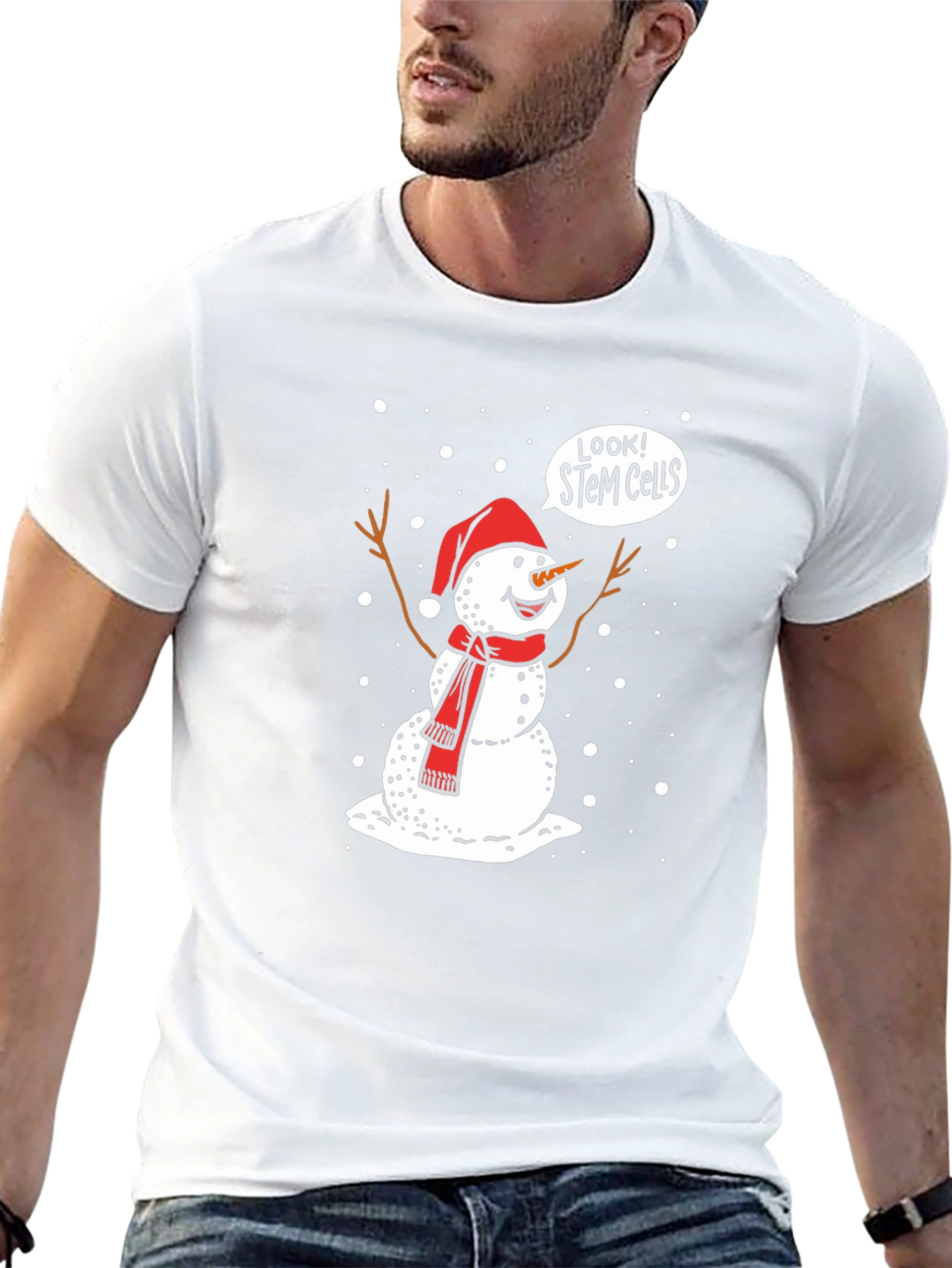 STEM Cells Snowman Graphic T-Shirt