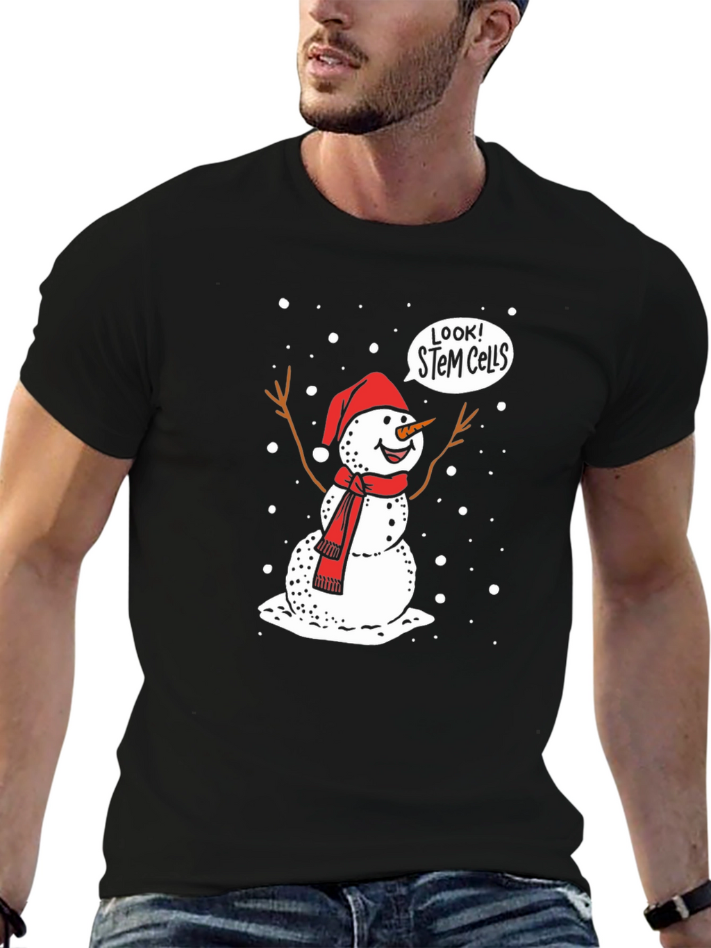 STEM Cells Snowman Graphic T-Shirt