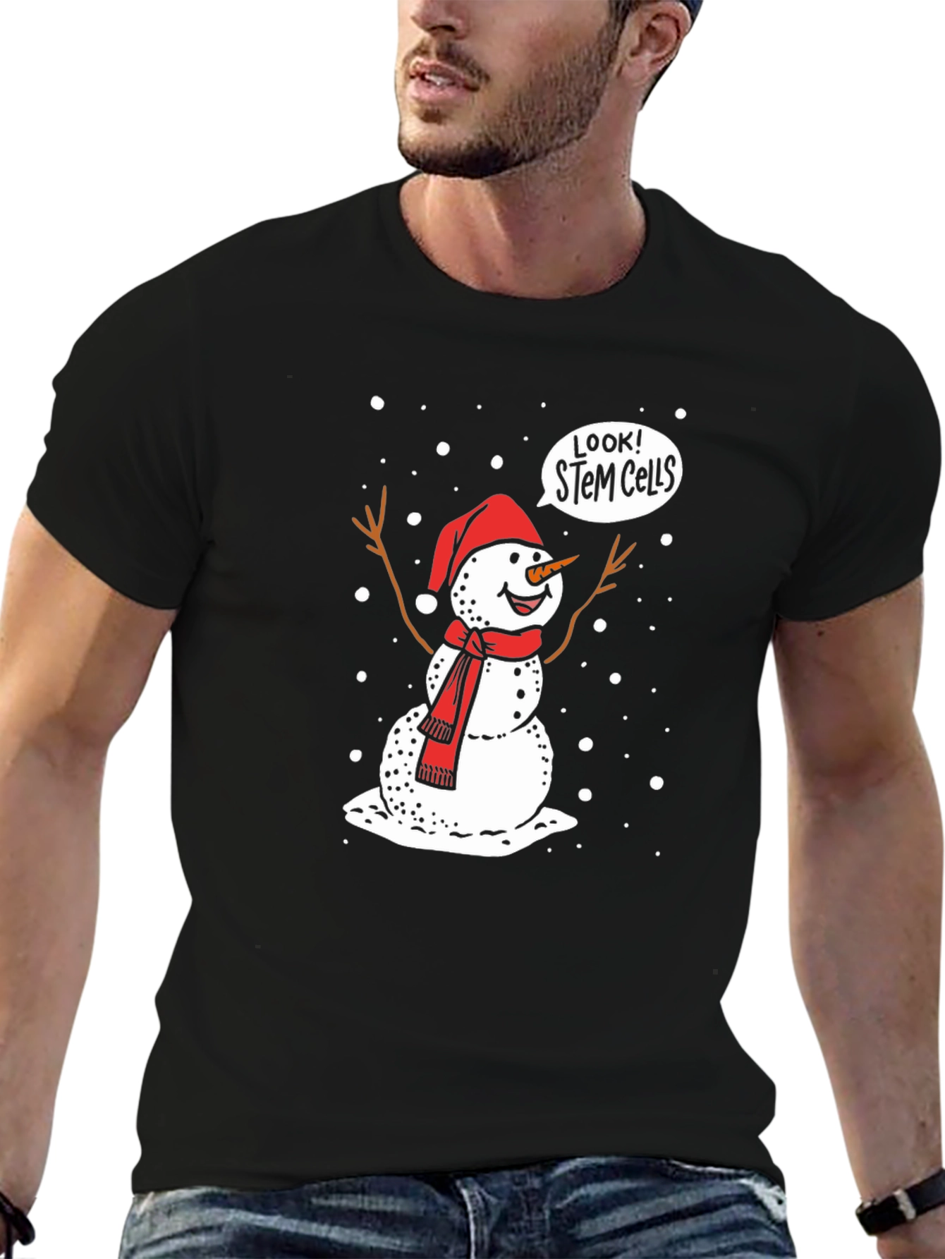 STEM Cells Snowman Graphic T-Shirt