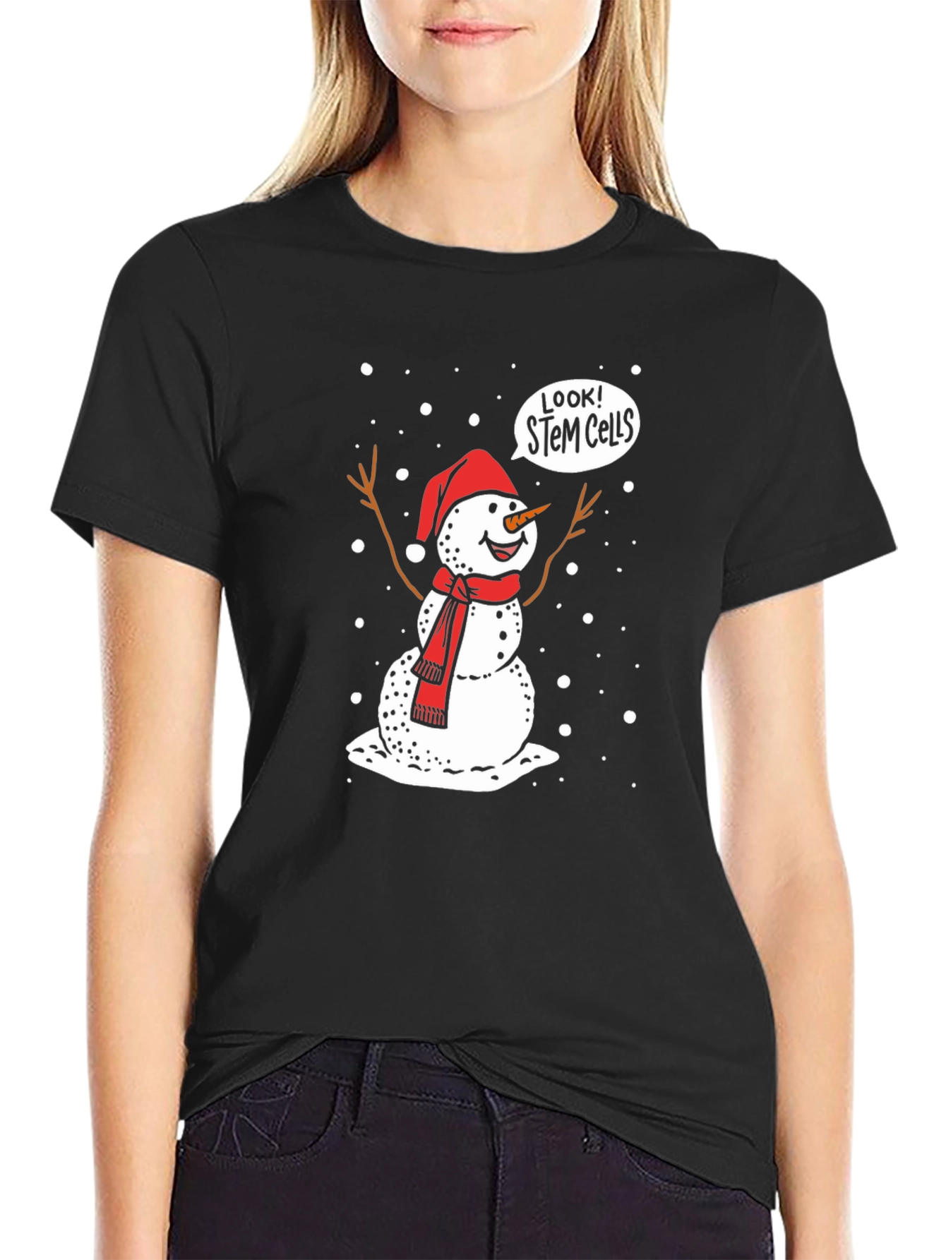 STEM Cells Snowman Graphic T-Shirt
