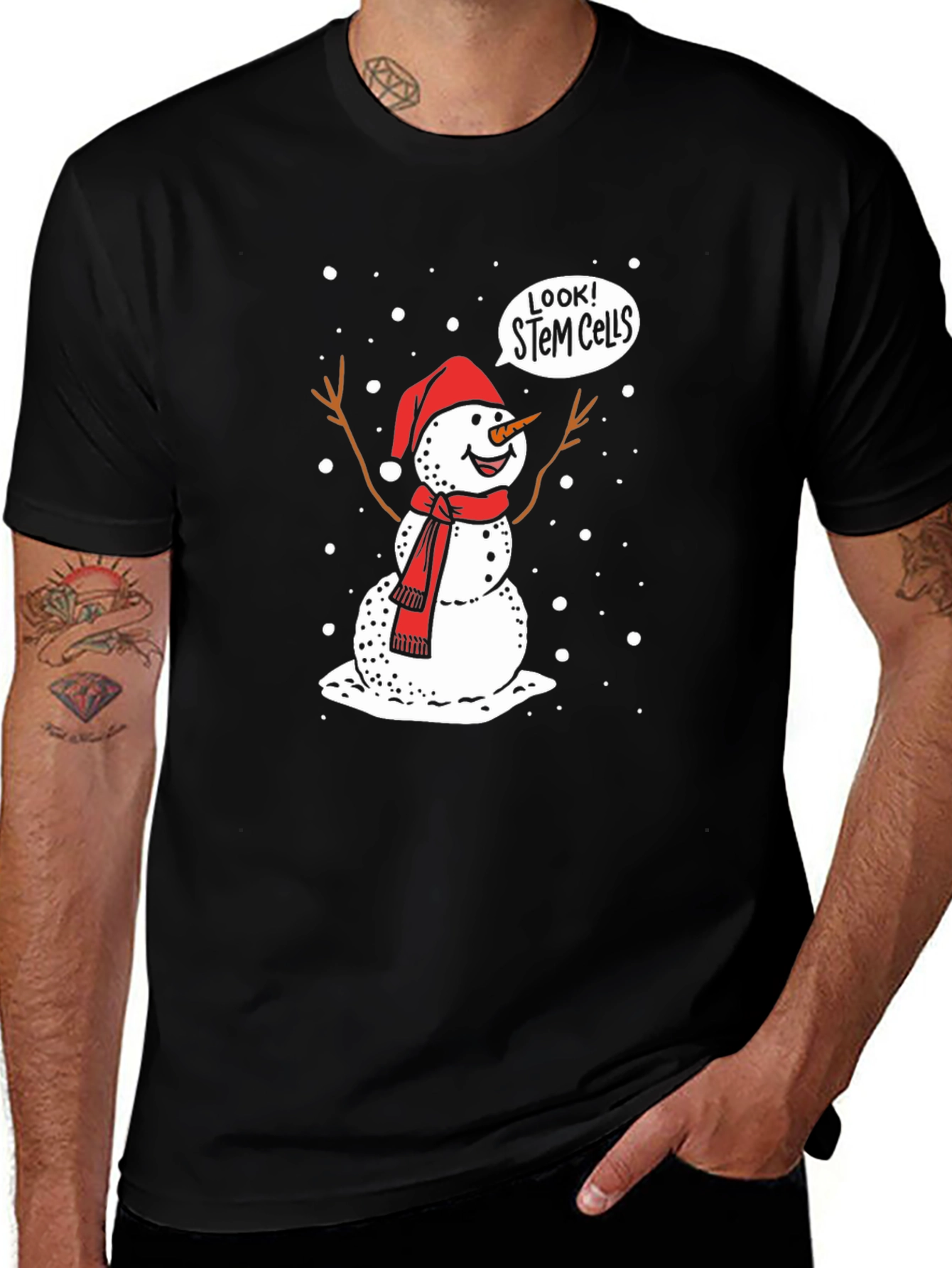 STEM Cells Snowman Graphic T-Shirt