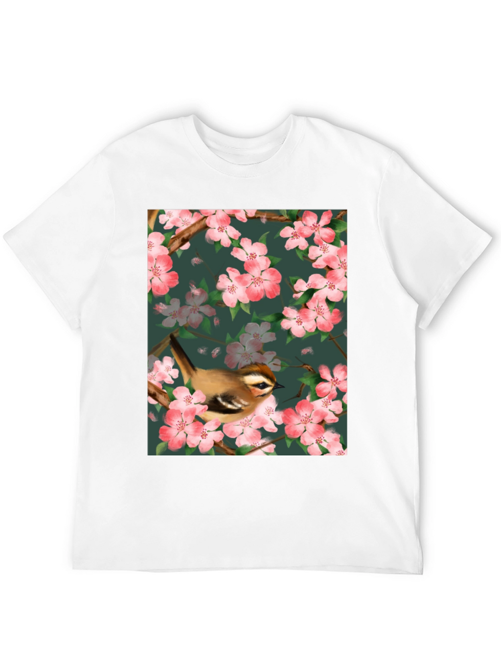 Bird & Blossom Graphic Tee - Nature Lovers Shirt