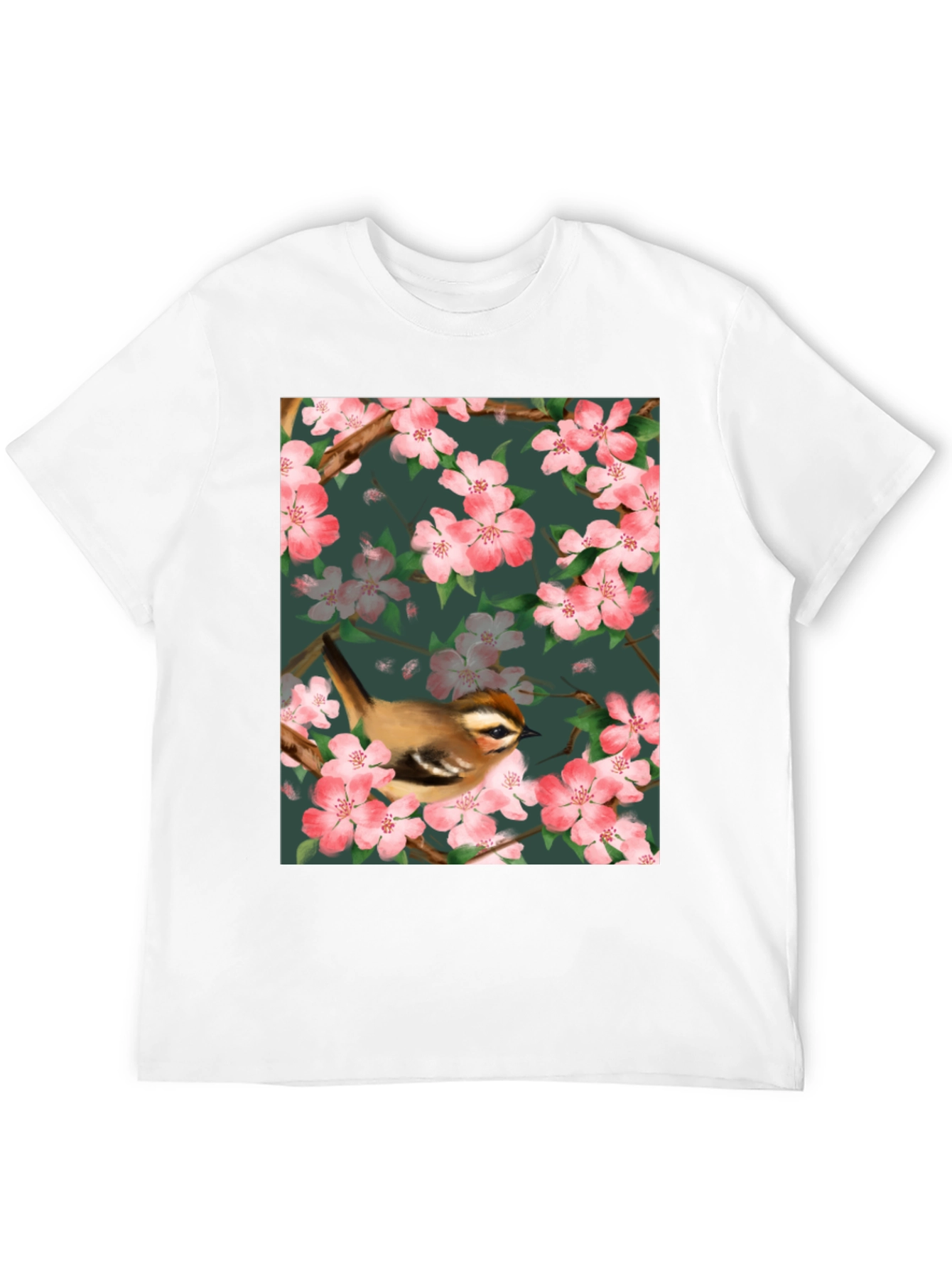 Bird & Blossom Graphic Tee - Nature Lovers Shirt