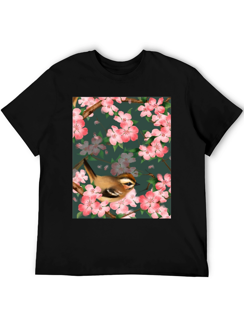 Bird & Blossom Graphic Tee - Nature Lovers Shirt