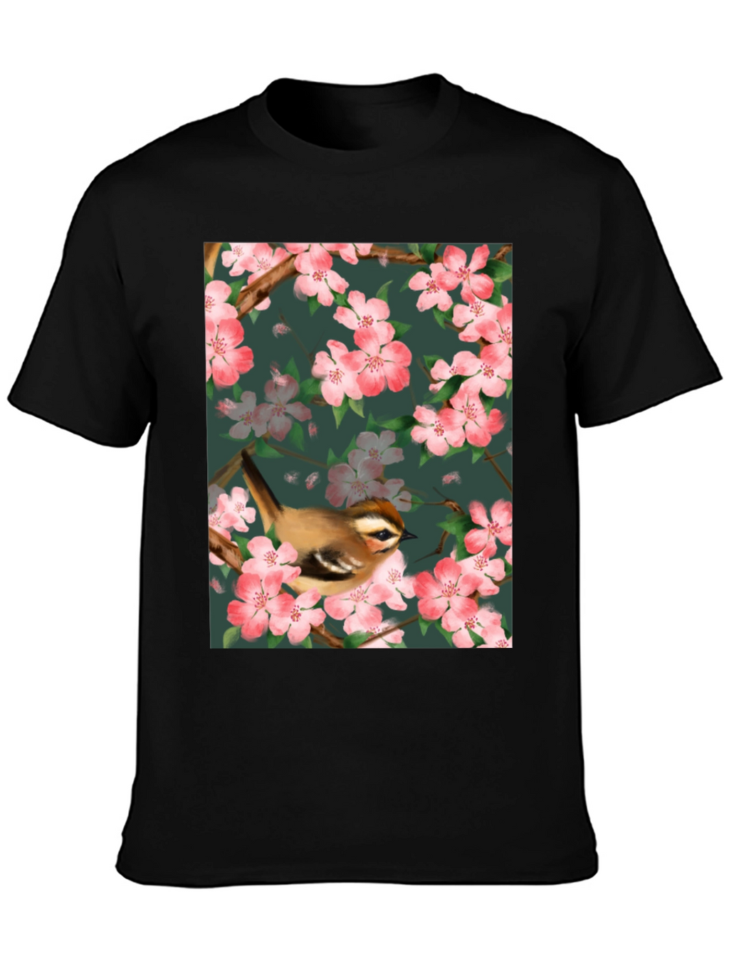 Bird & Blossom Graphic Tee - Nature Lovers Shirt