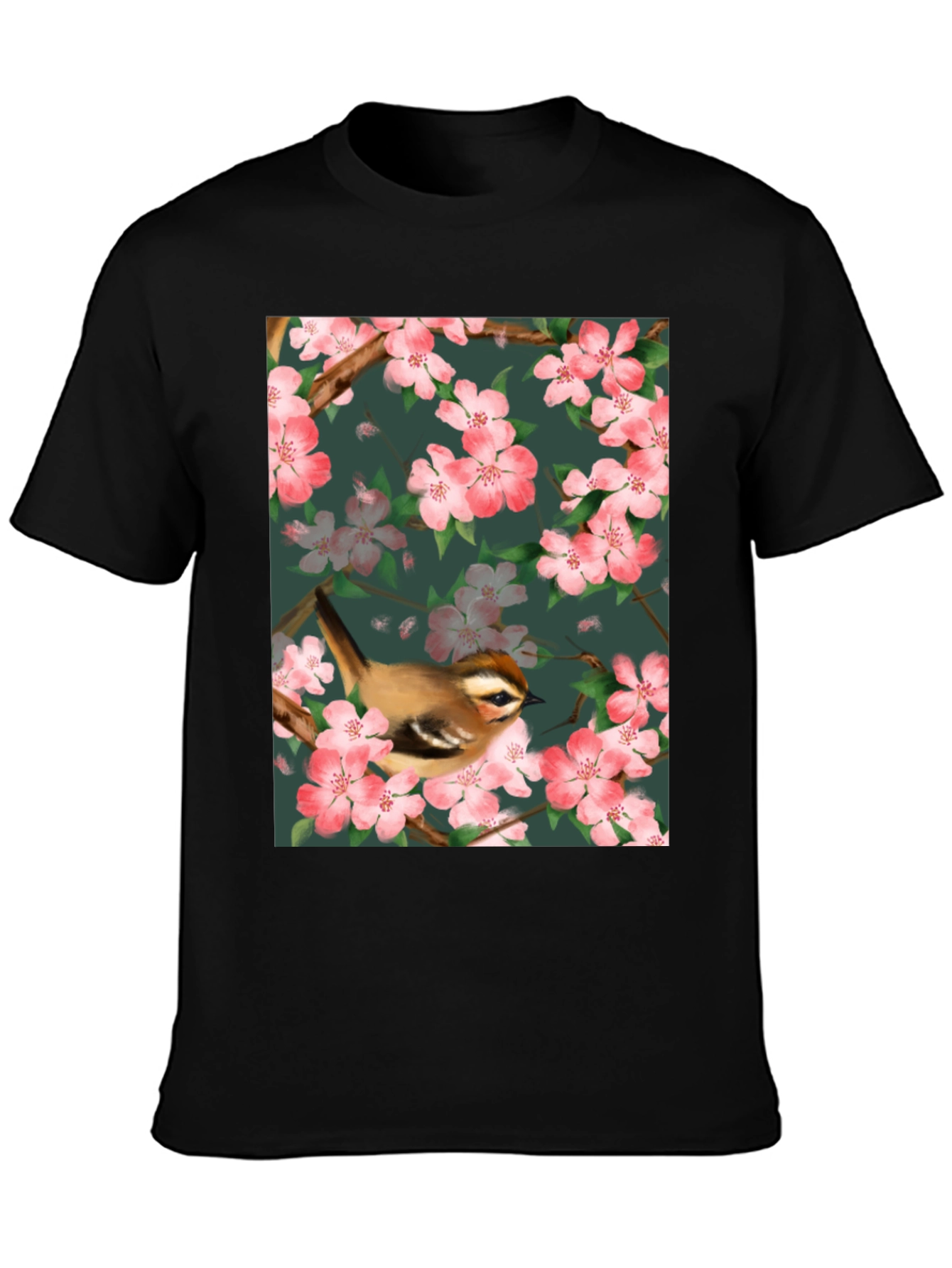 Bird & Blossom Graphic Tee - Nature Lovers Shirt