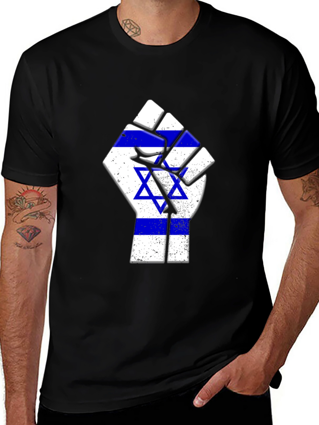 Israel Flag Fist T-Shirt - Support Israel