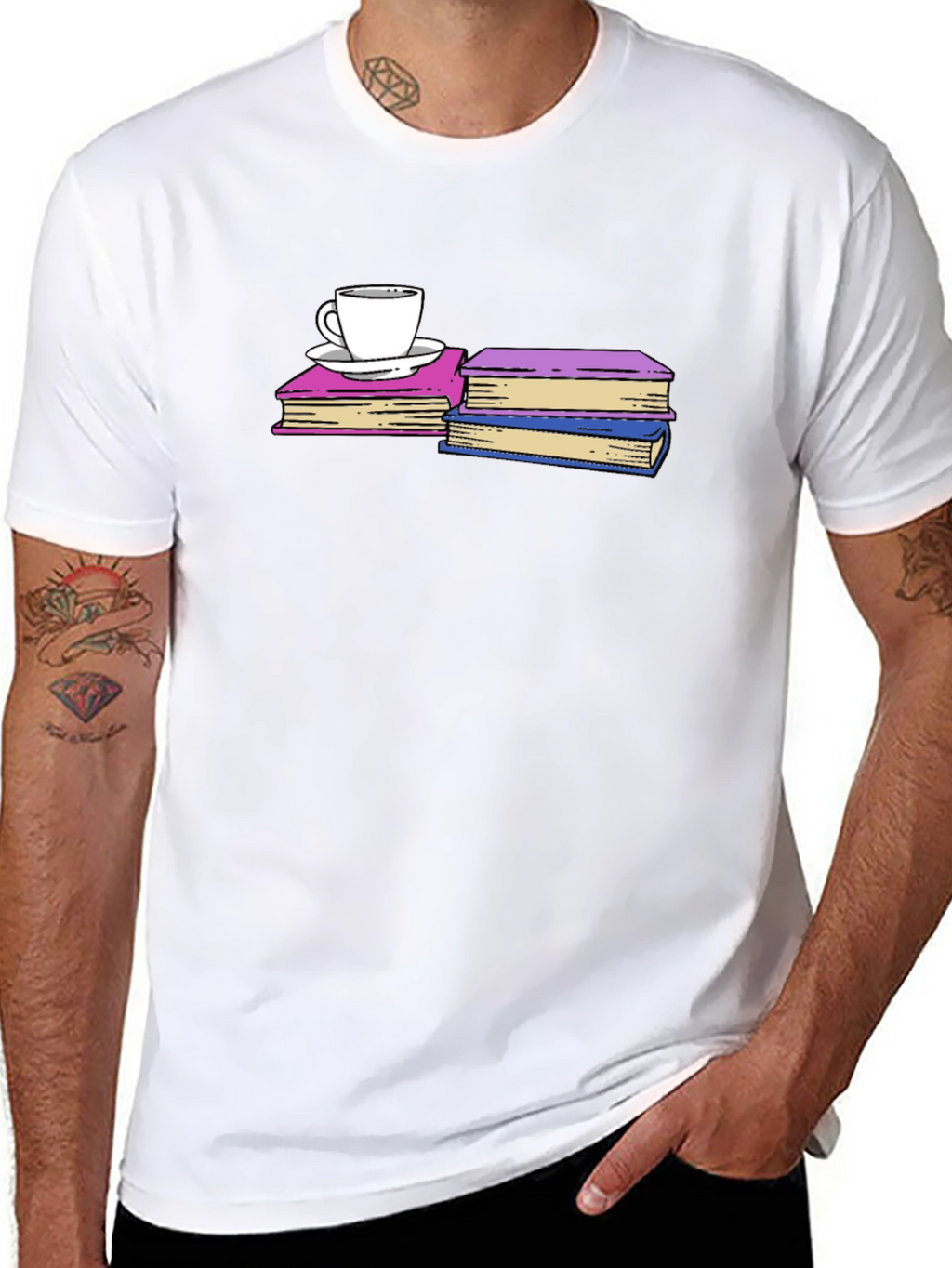 Books and Coffee T-Shirt - Black Unisex Tee