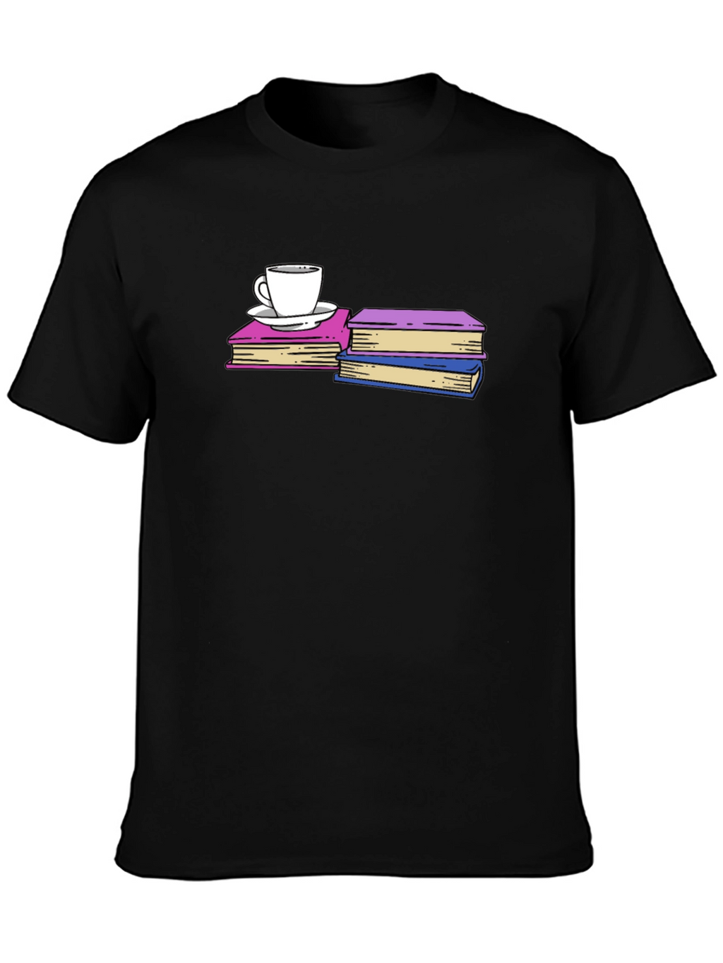 Books and Coffee T-Shirt - Black Unisex Tee