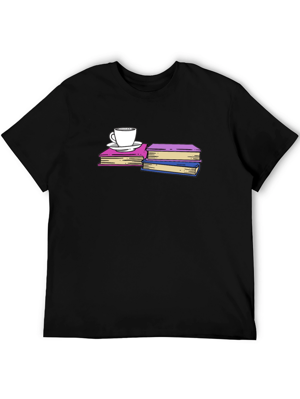Books and Coffee T-Shirt - Black Unisex Tee