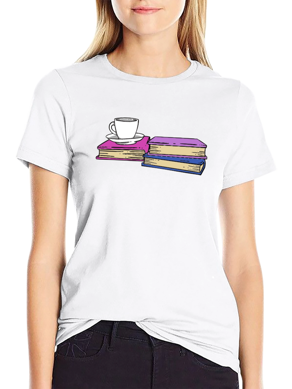 Books and Coffee T-Shirt - Black Unisex Tee