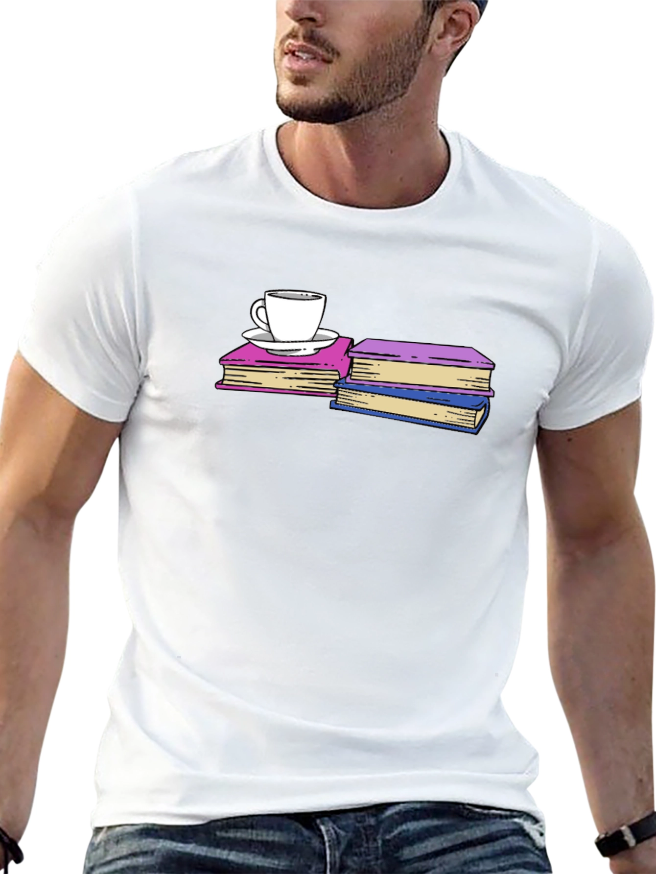 Books and Coffee T-Shirt - Black Unisex Tee