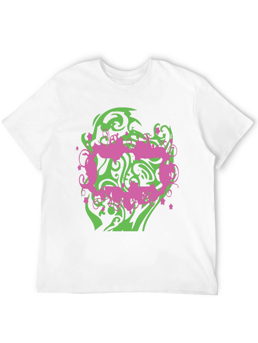 Abstract Graphic Print Mens Black T-Shirt