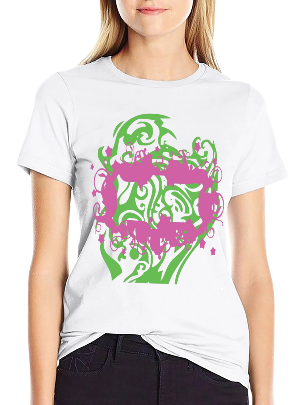Abstract Graphic Print Mens Black T-Shirt