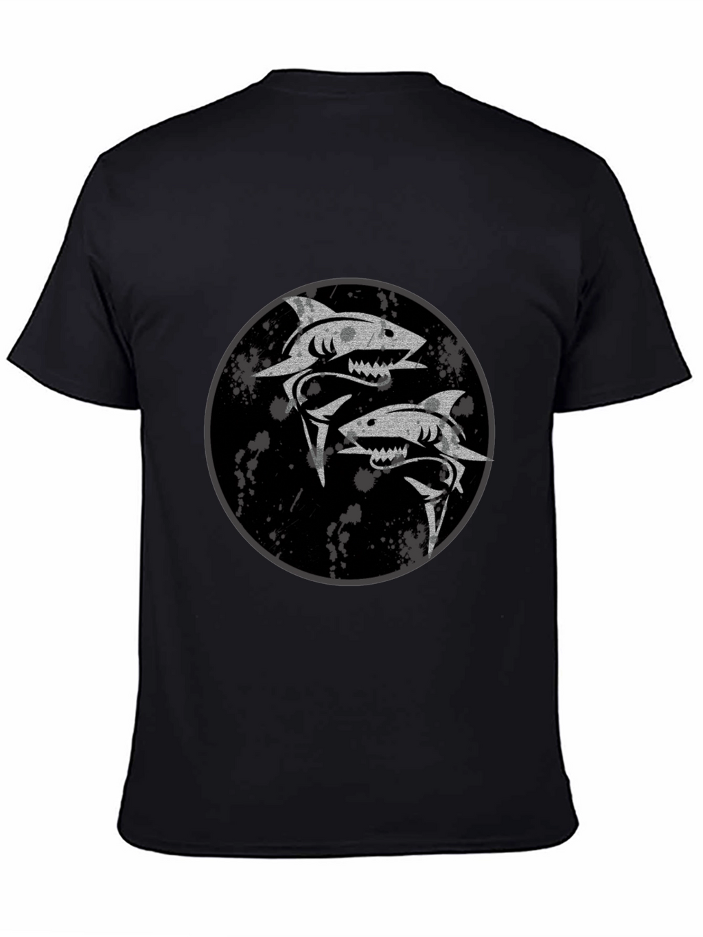 Shark Yin Yang Graphic Black T-Shirt