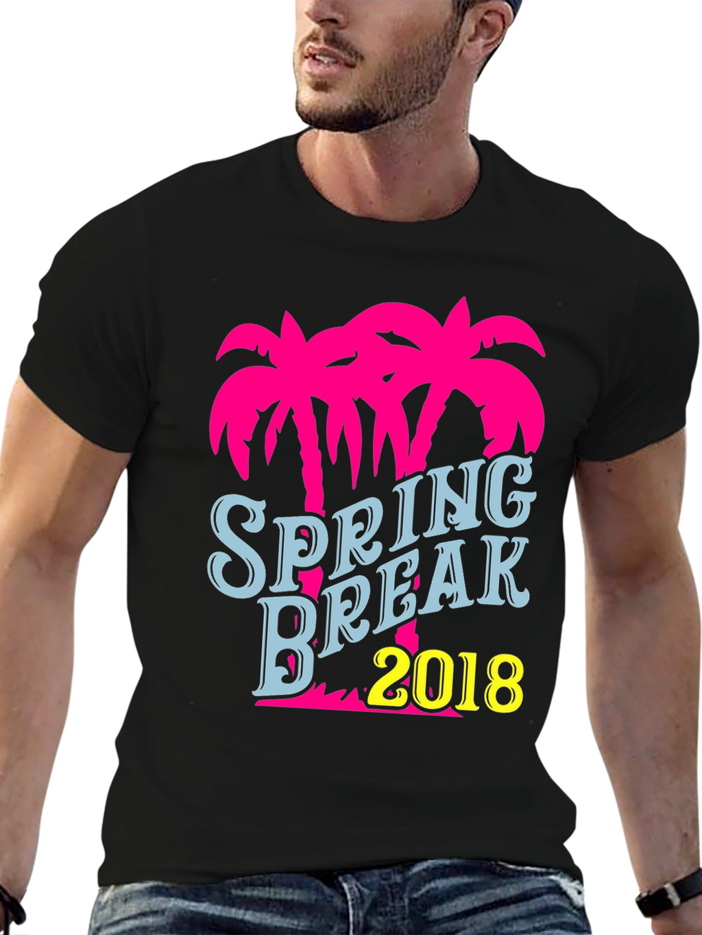 Spring Break 2018 Palm Tree Graphic T-Shirt