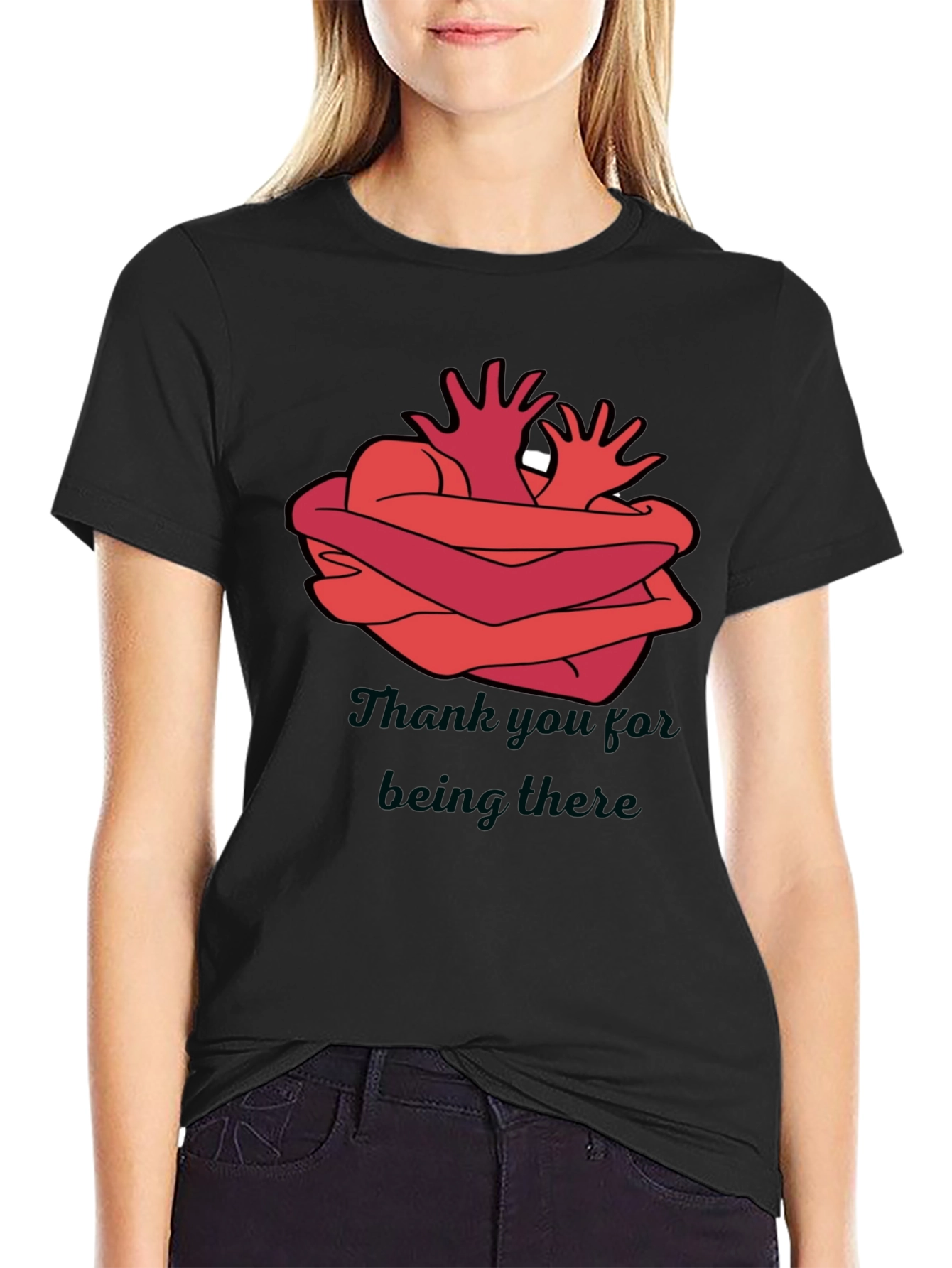 Heart Hug Graphic Tee - Thank You for Being There