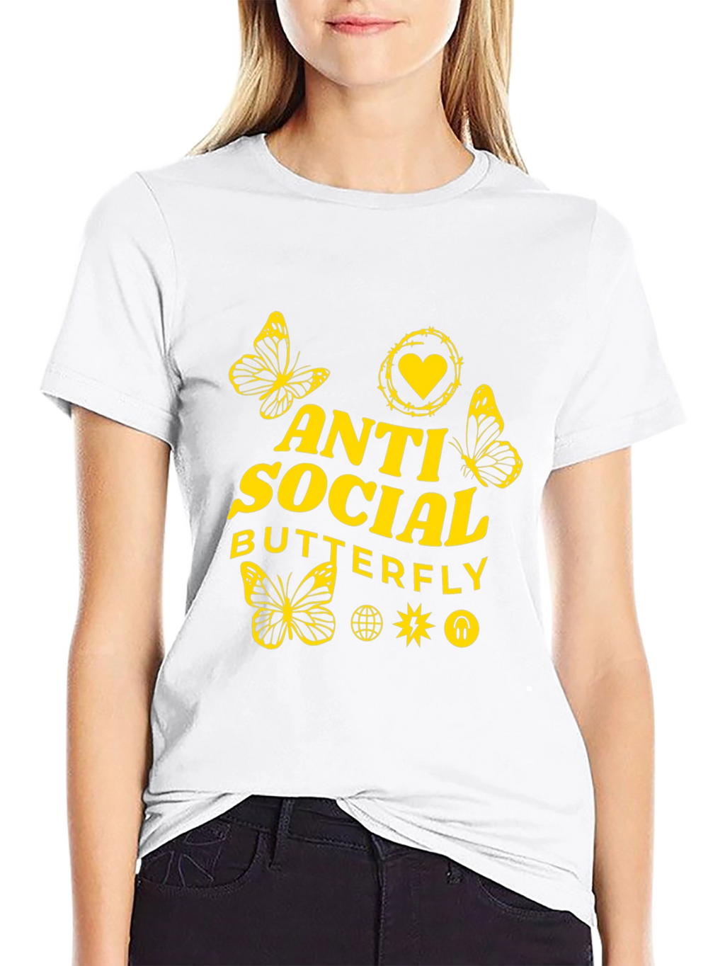 Anti Social Butterfly Graphic Tee