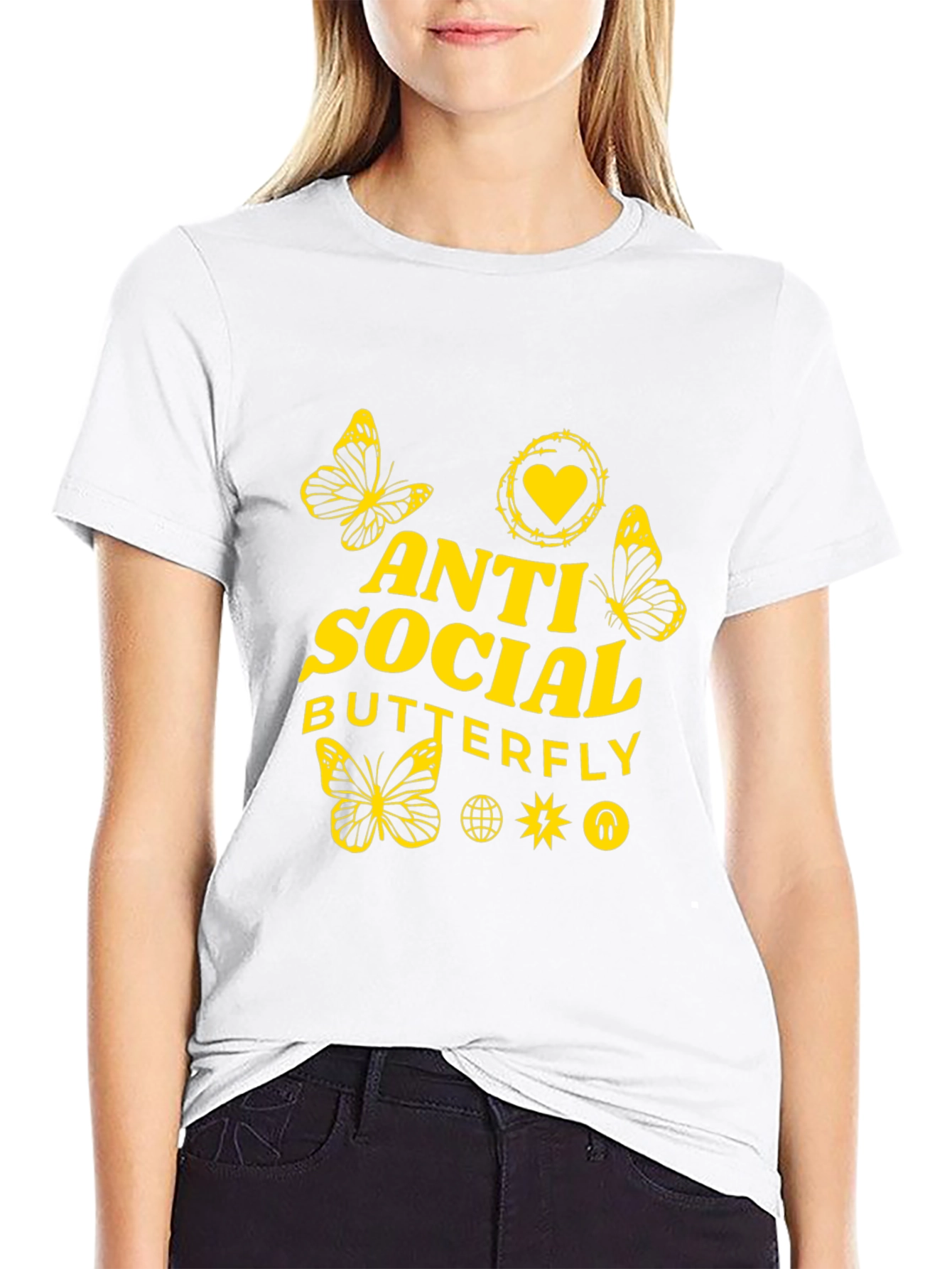 Anti Social Butterfly Graphic Tee