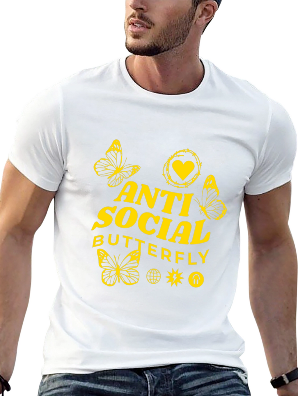 Anti Social Butterfly Graphic Tee