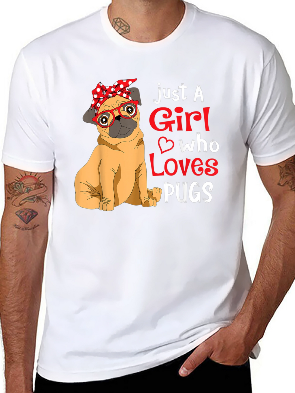 Just A Girl Who Loves Pugs Graphic T-Shirt