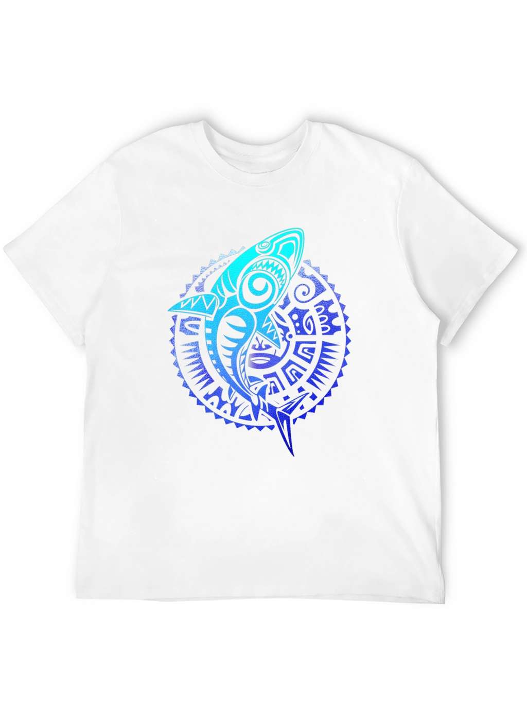 Tribal Shark Graphic Tee - Black