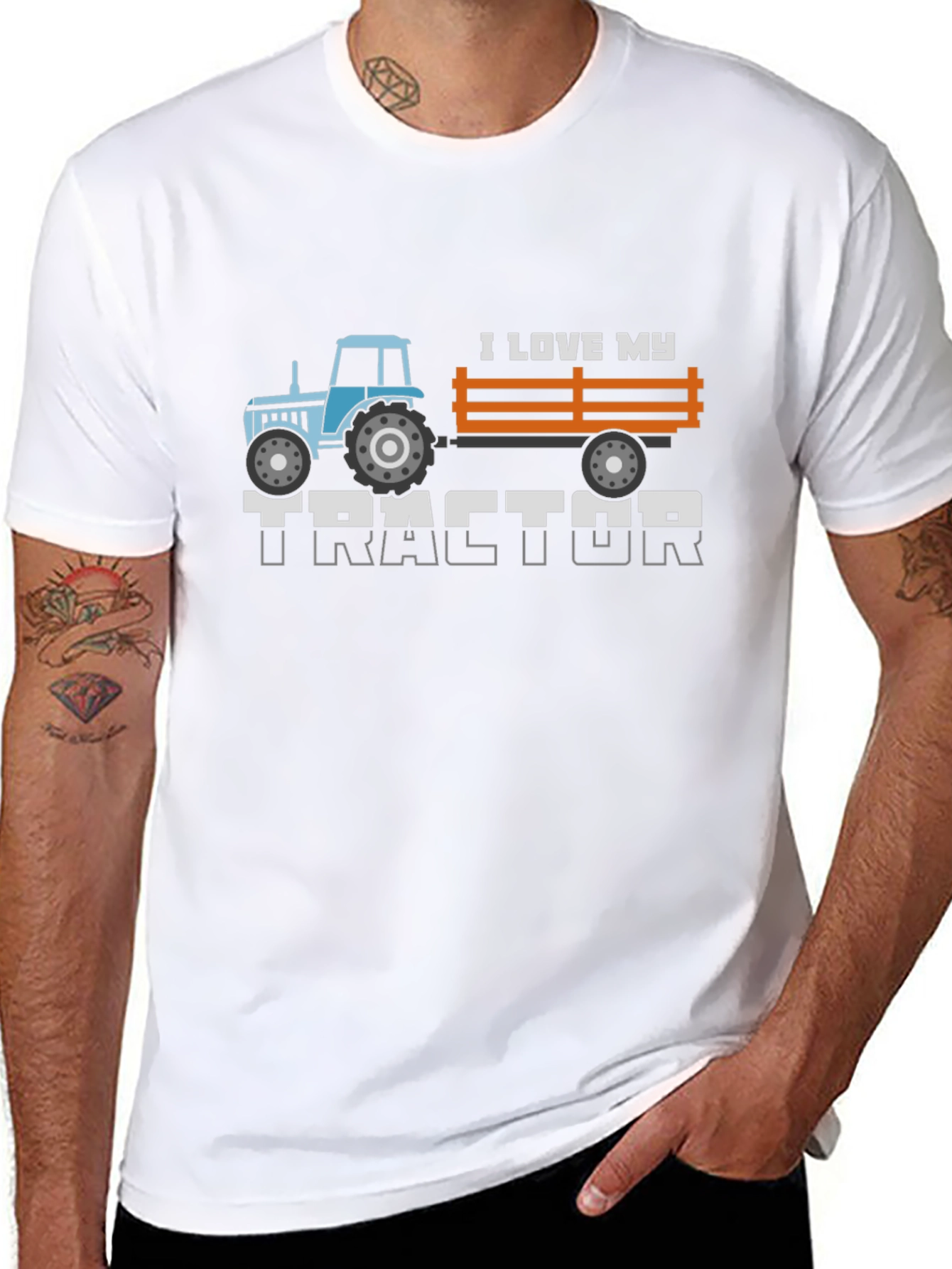 I Love My Tractor Graphic Tee - Black