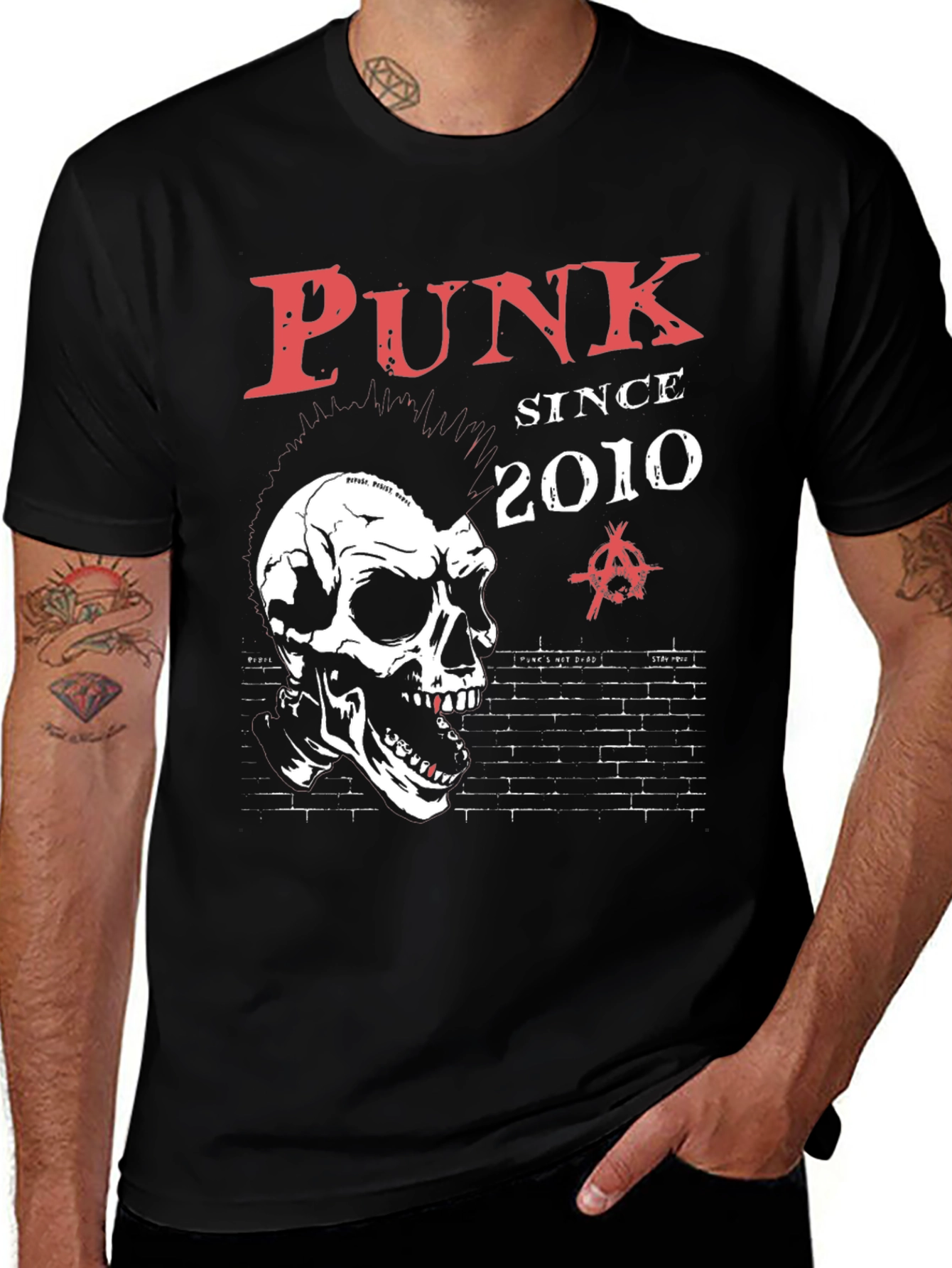 Punk Since 2010 Graphic Tee - Skull Design