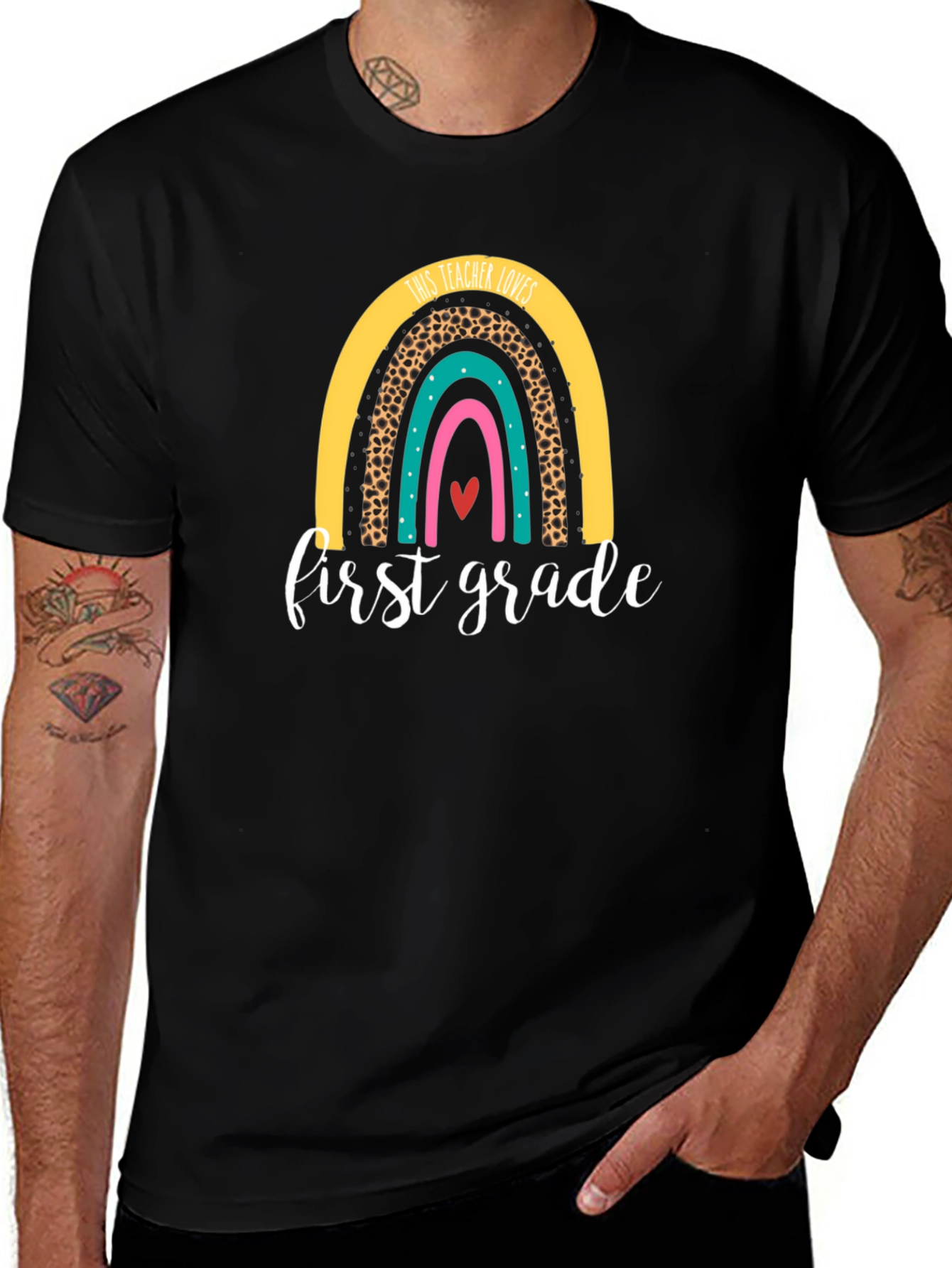First Grade Teacher Rainbow T-Shirt