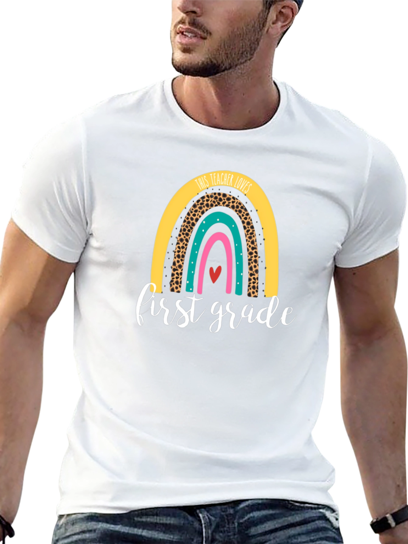 First Grade Teacher Rainbow T-Shirt