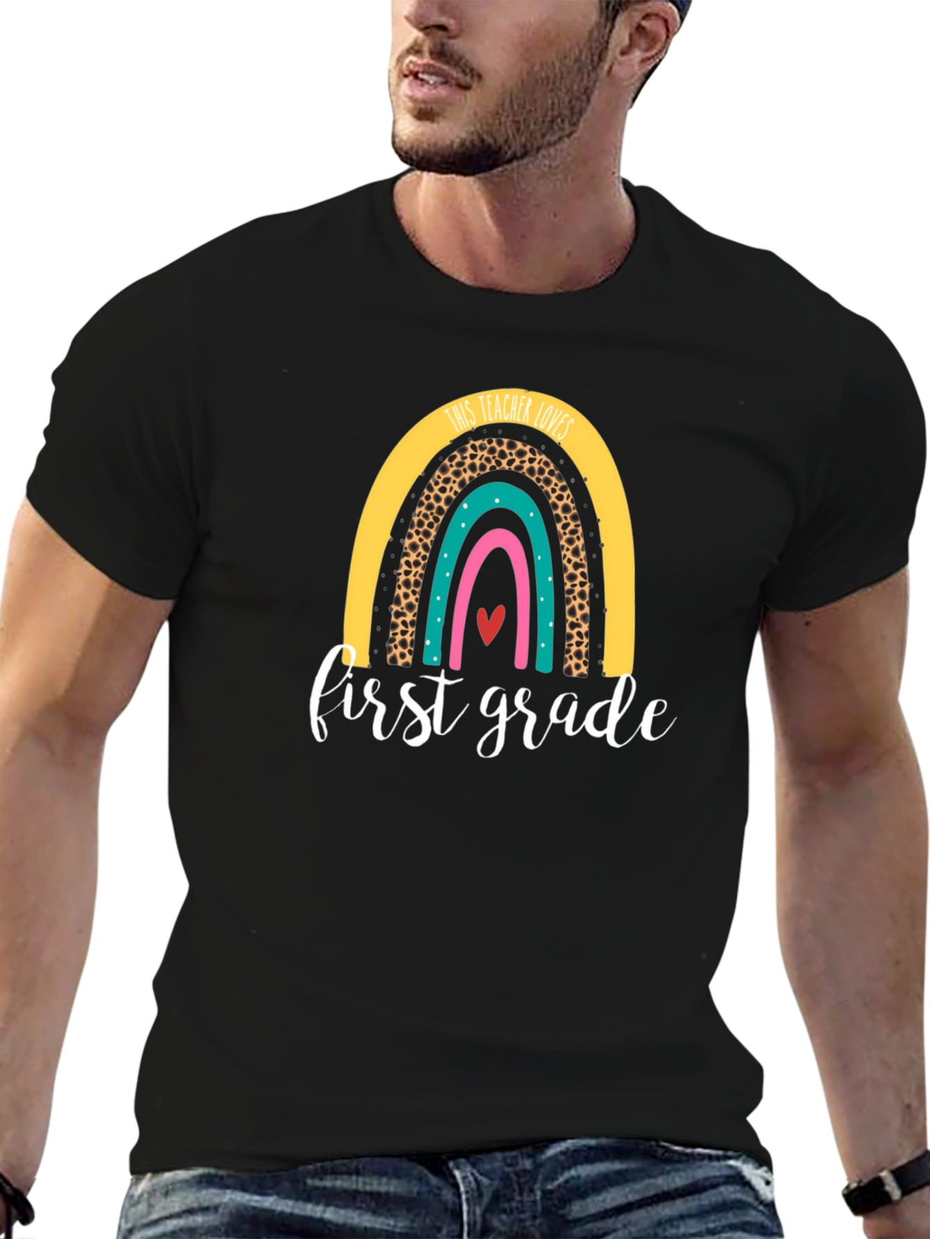 First Grade Teacher Rainbow T-Shirt