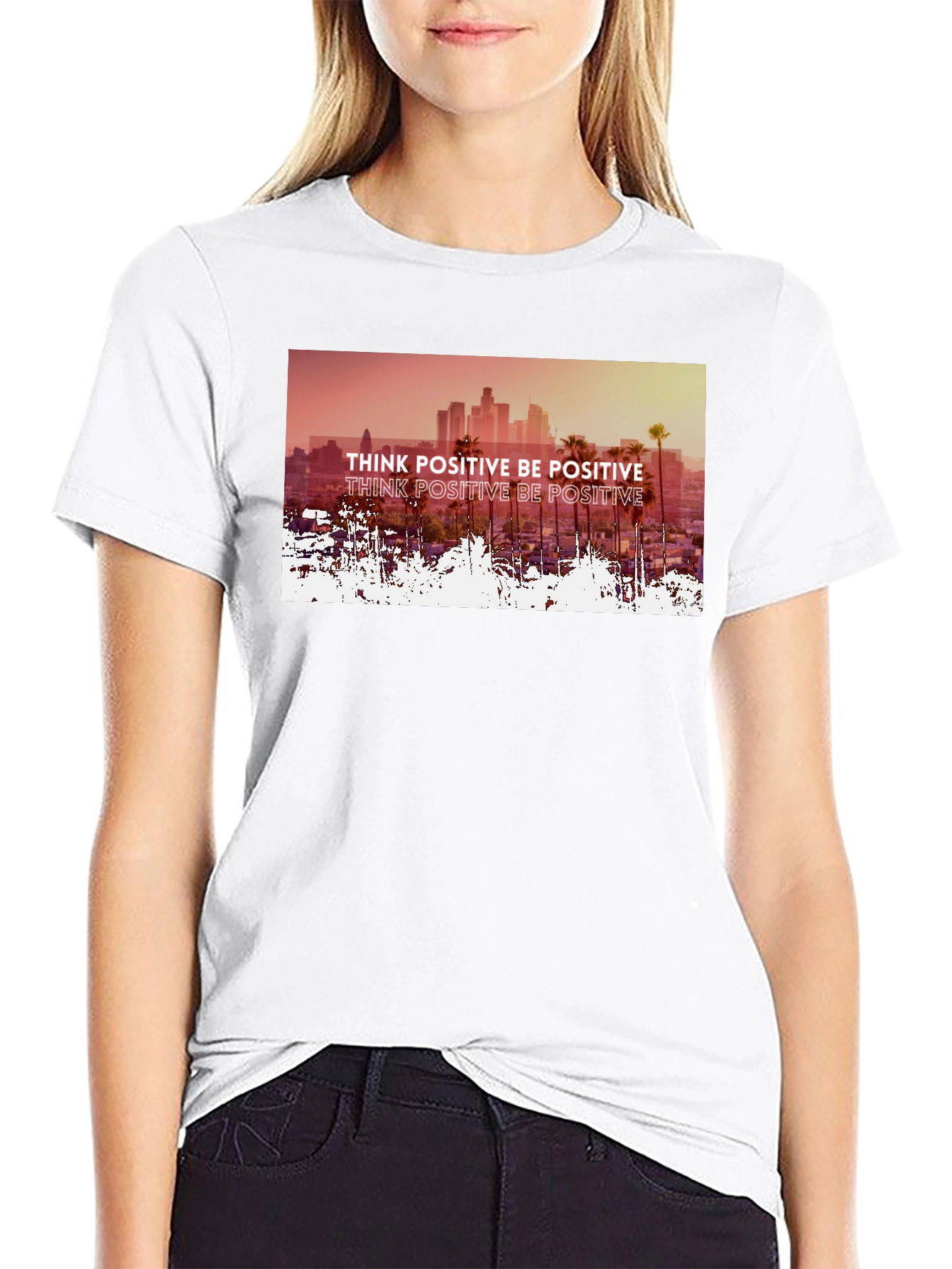 Think Positive Graphic Tee - Mens Black T-Shirt