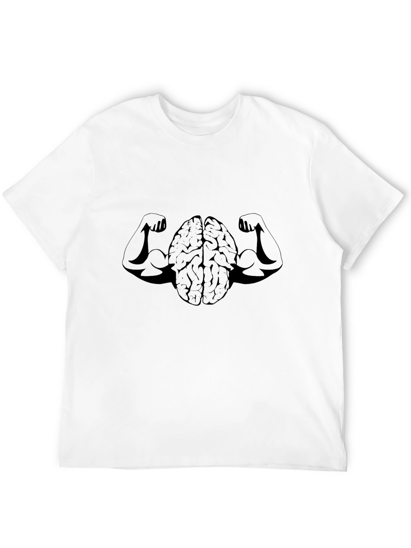 Brain with Muscles Graphic Black T-Shirt