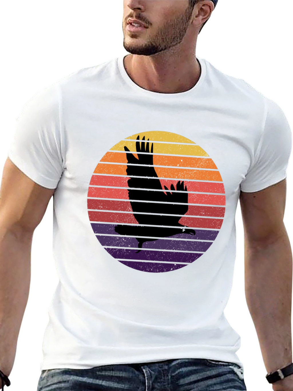 Eagle Sunset Graphic T-Shirt